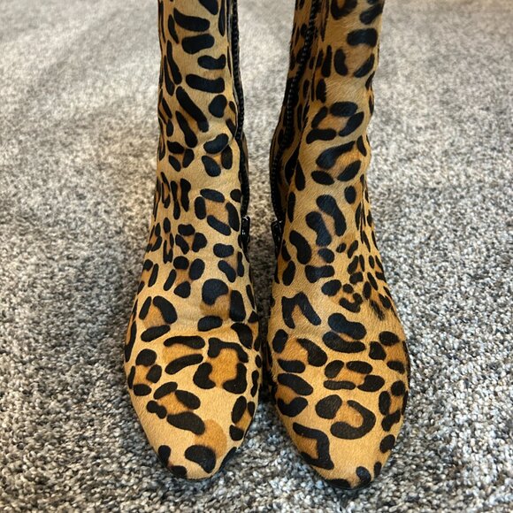 Banana Republic leopard block heel ankle boots, size 7 - Picture 9 of 9